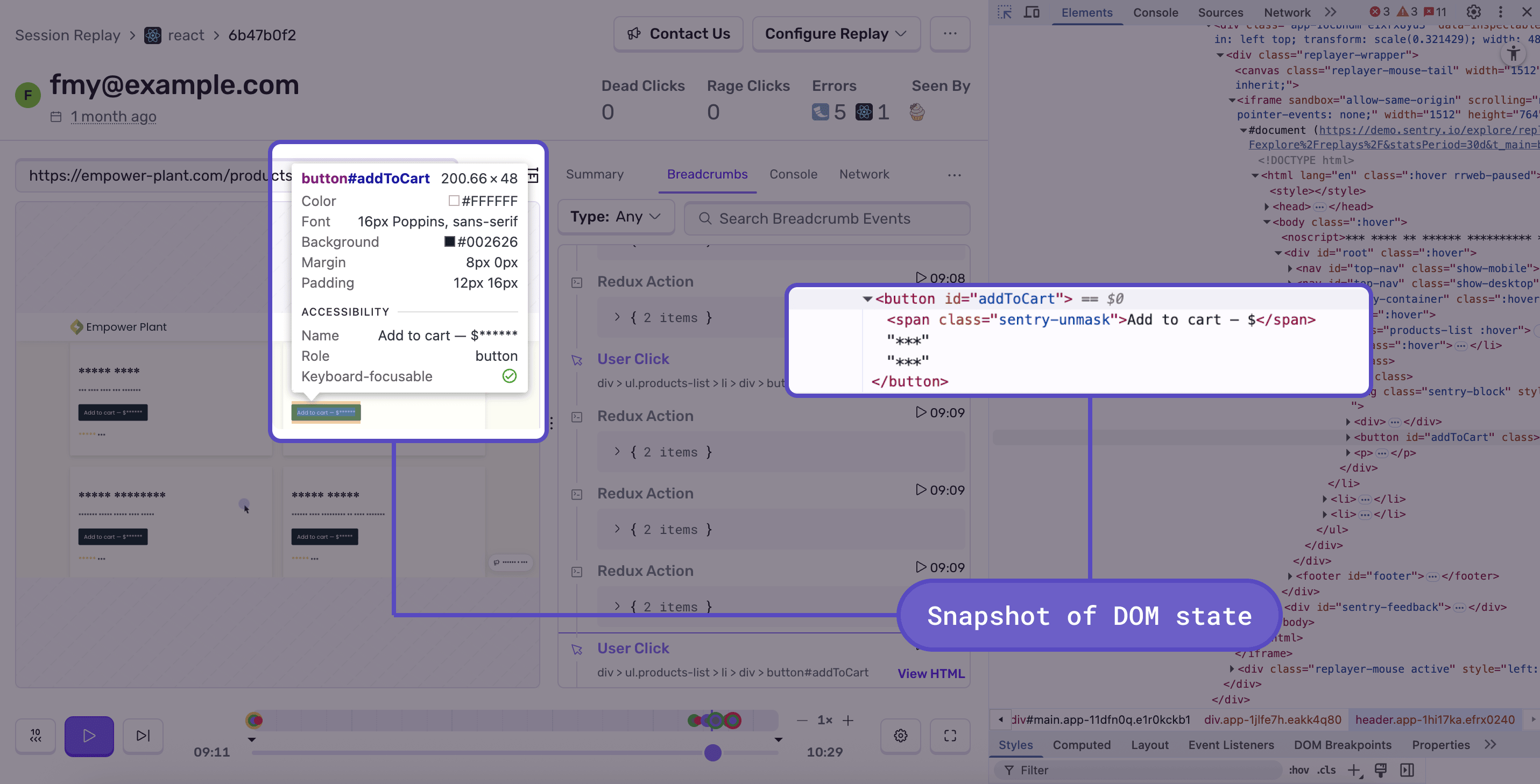 Session Replay User Interface